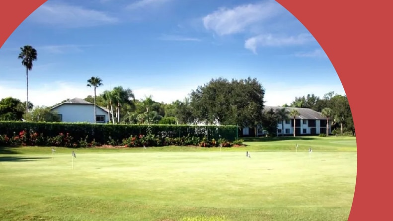 The putting green at Cross Creek Country Club in Fort Myers, Florida.