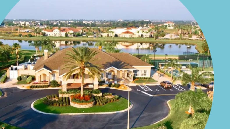 Aerial view of the homes and amenities at Grand Isle in Melbourne, Florida.