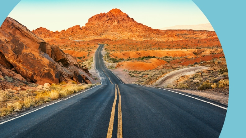 A road through Valley of Fire State Park in Nevada.