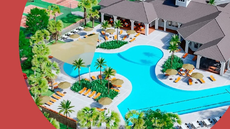 Rendering of an aerial view of Palms at Serenoa in Clermont, Florida.