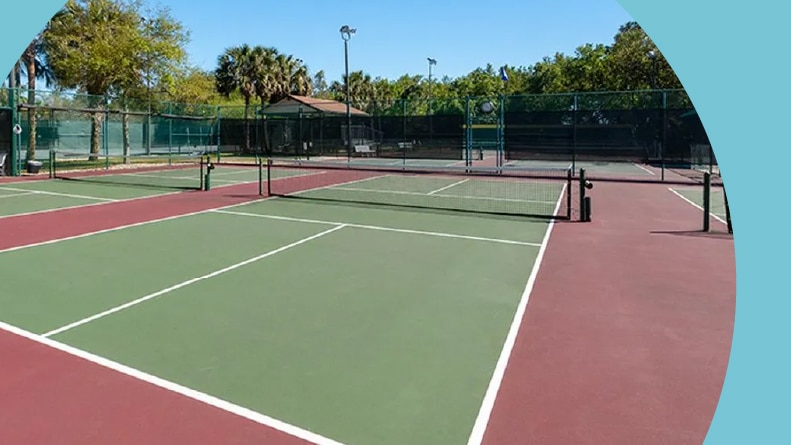 The pickleball courts at Solivita in Kissimmee, Florida.