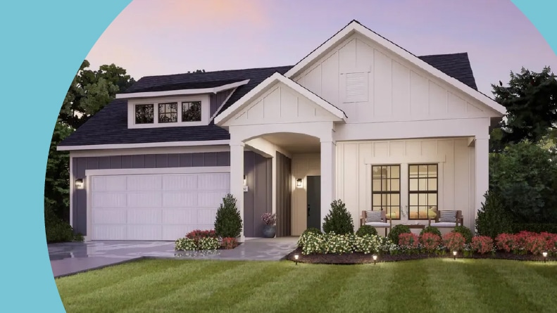 Exterior view of a home at The Courtyards at Haines Creek in New Albany, Ohio.
