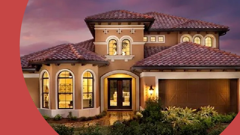 Rendering of an exterior view of a home at The Isles of Collier Preserve in Naples, Florida.