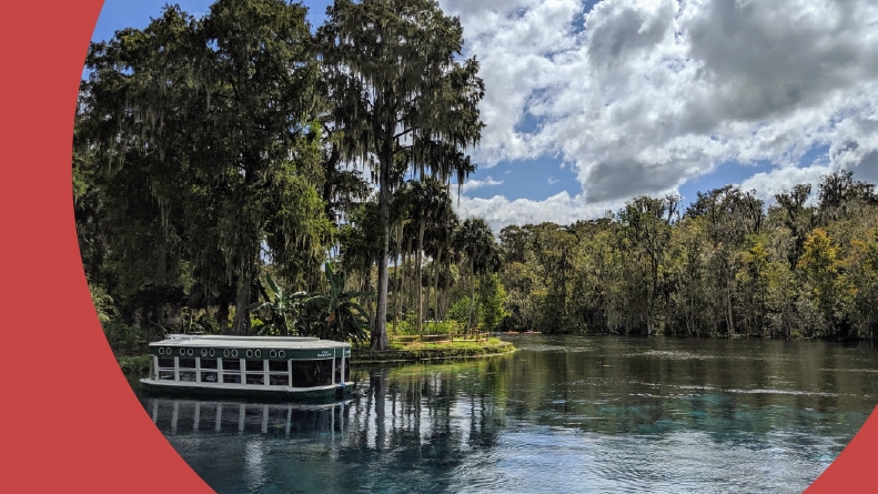 A glass-bottom boat in Silver Springs, Florida.
