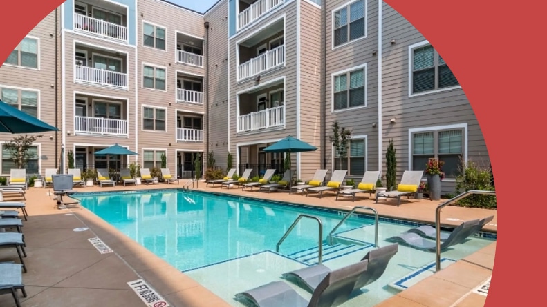 The outdoor pool at Annabelle on Main in Duluth, Georgia.