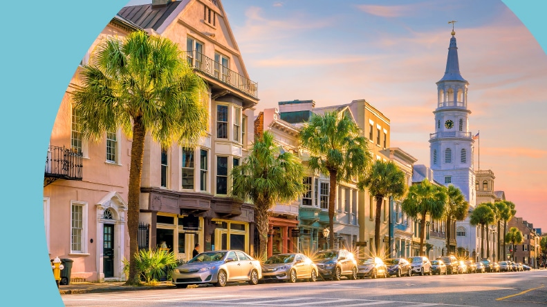 Historic downtown area of Charleston, South Carolina.