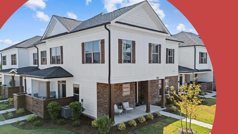 Attached homes at Legacy at Burbage Lake in Suffolk, Virginia.