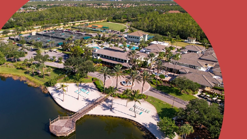 Aerial view of Pelican Preserve in Fort Myers, Florida.