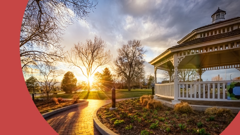 The sunset at O'Brien Park in Parker, Colorado.