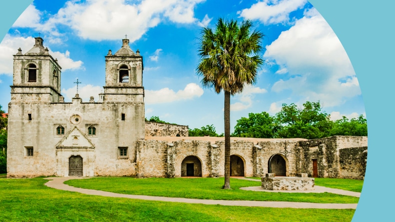 Mission Concepción church at the San Antonio National Historical Park.