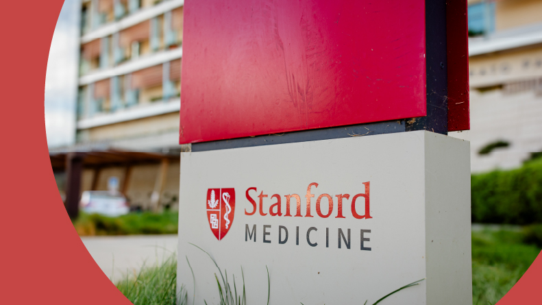 Stanford Medicine sign in front of Lucile Packard Children's Hospital Stanford in the San Francisco Bay Area in California.