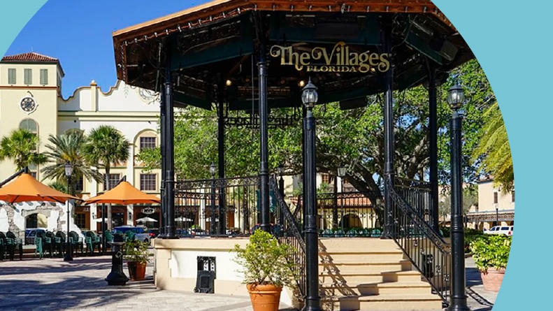 A gazebo on the grounds of The Villages in Florida.