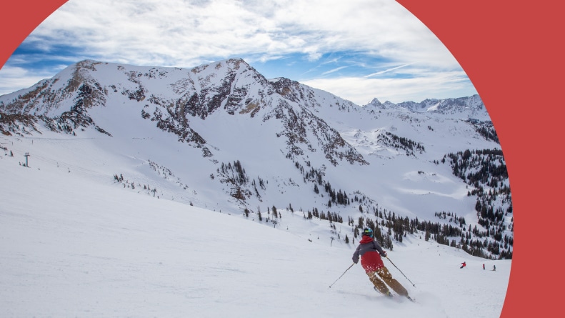 Alpine skiing in Little Cottonwood Canyon in Alta, Utah, one of the best places to live for skiing.