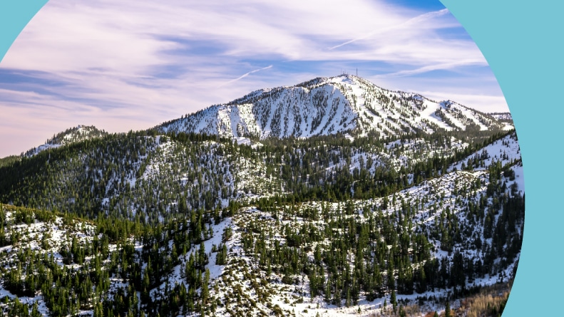 The north face of slide mountain at Mount Rose Ski Tahoe Resort near Lake Tahoe, Nevada, one of the best places to live for skiing.