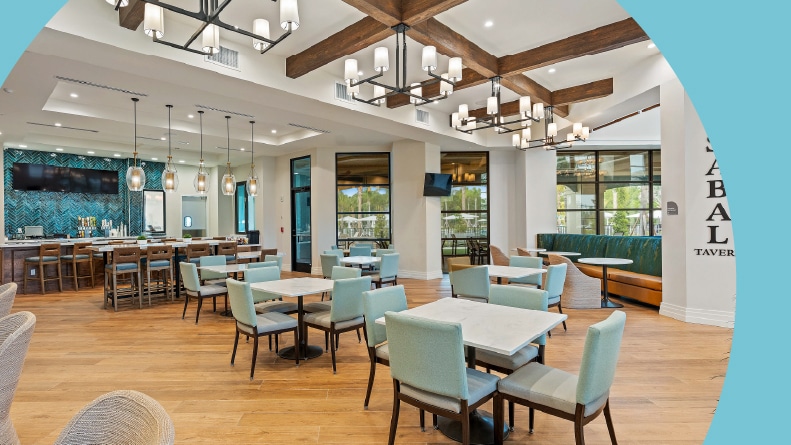 An onsite restaurant at Del Webb Sunbridge in St. Cloud, Florida.