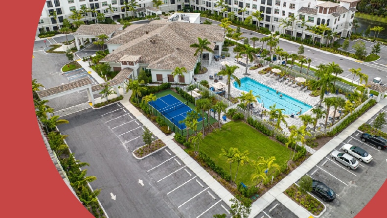 Aerial view of Everleigh Palm Beach Gardens in Palm Beach Gardens, Florida.
