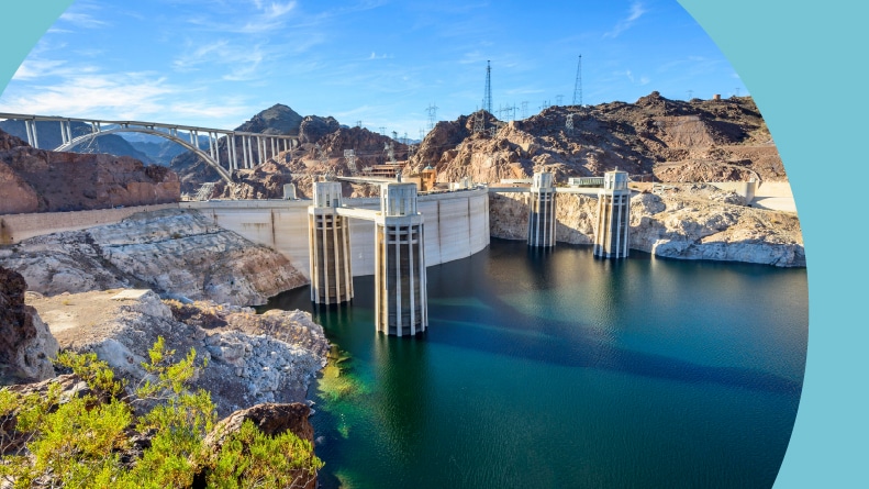The Hoover Dam near Las Vegas, Nevada.