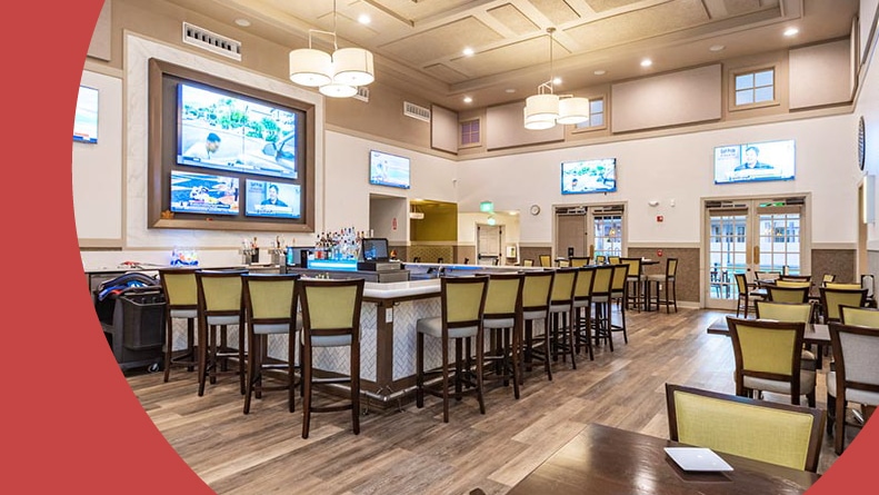 An onsite restaurant at Solivita in Kissimmee, Florida.