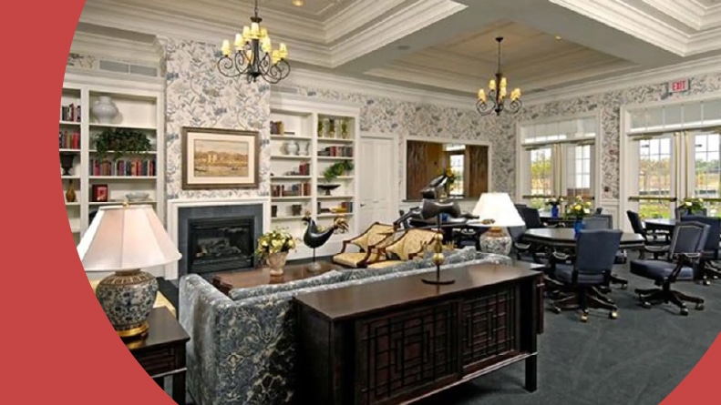 The great room at Spring Hill in Lorton, Virginia.