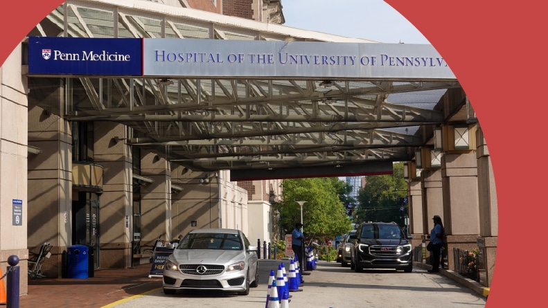Entrance driveway for the University of Pennsylvania Hospital in Philadelphia.