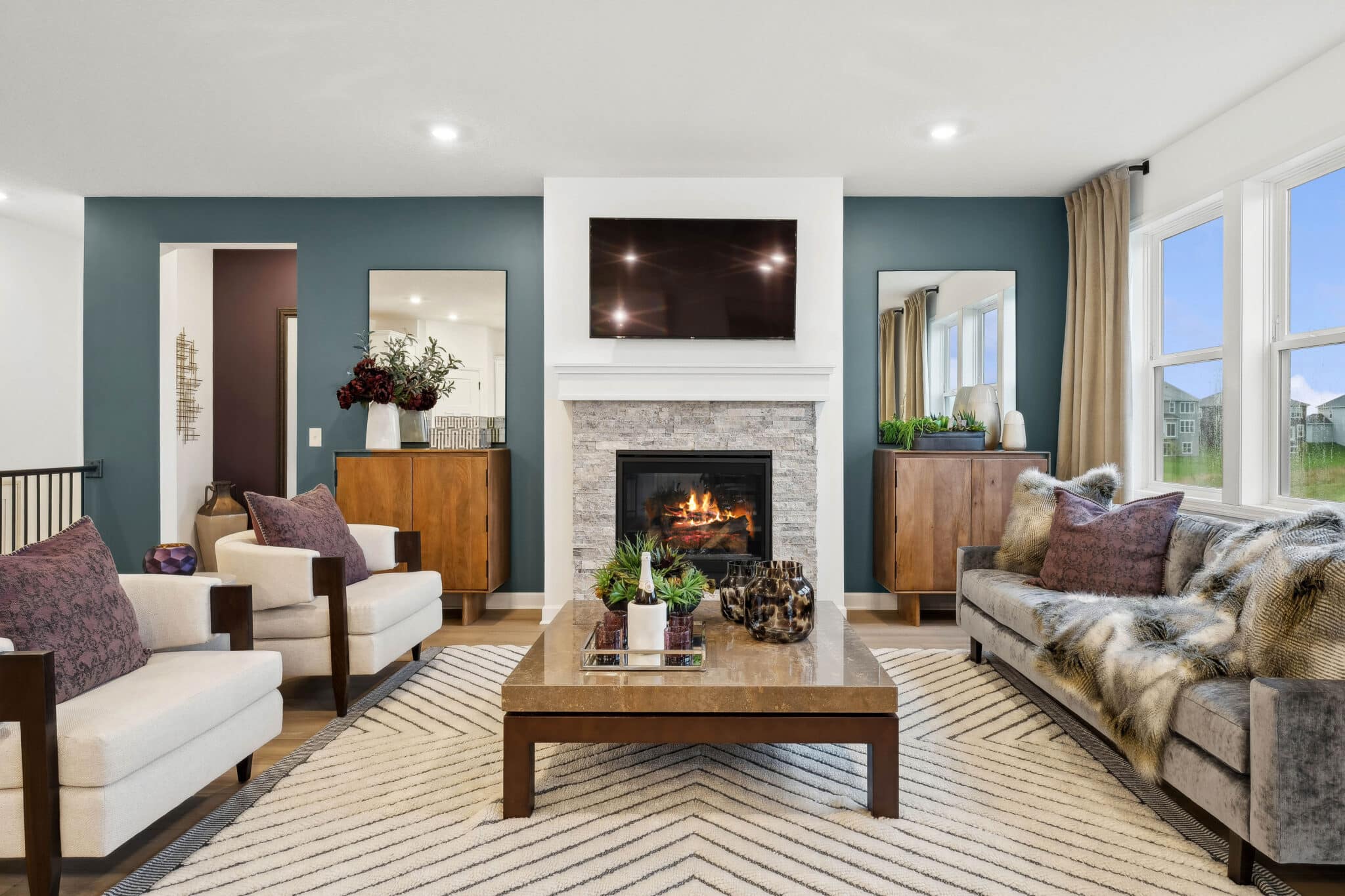 Living Area with Fireplace