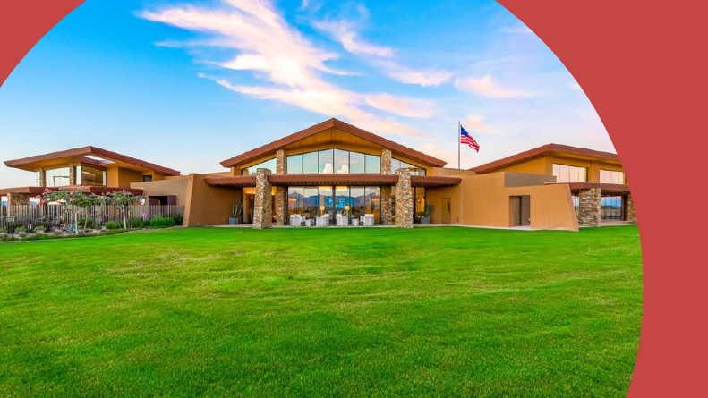 The event lawn and clubhouse at Encore at Eastmark in Mesa, Arizona.