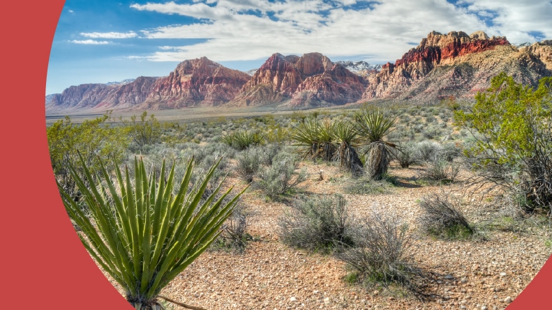 Mountains along Red Rock Canyon National Conservation west of Las Vegas, Nevada.