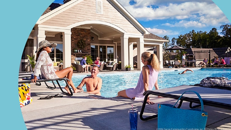Residents enjoying the pool at Magnolia Meadows in Sheffield Village, Ohio.