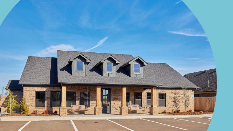 A community building on the grounds of The Springs at Flint Hills in Stillwater, Oklahoma.