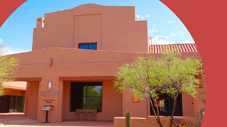 A community building on the grounds of Altura in Tucson, Arizona.