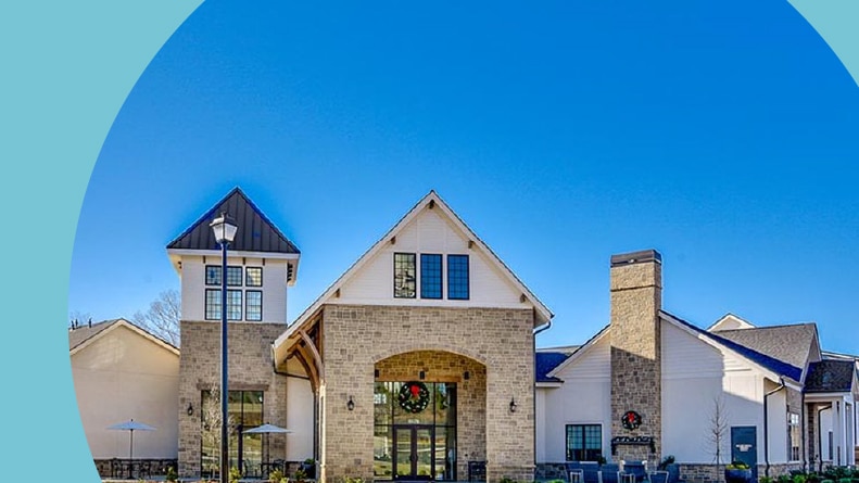 A community building on the grounds of Del Webb Chateau Elan in Braselton, Georgia.