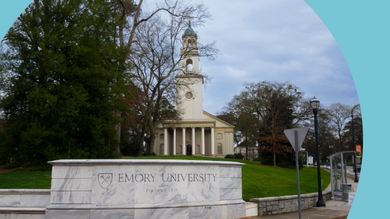 The campus of Emory University, a private research university in Atlanta, Georgia.