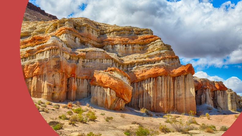 Scenic desert cliffs in Red Rock Canyon State Park at the southern tip of the Sierra Nevada.