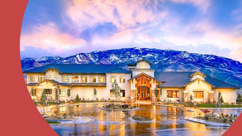Mountains behind the clubhouse at Sierra Canyon in Reno, Nevada.
