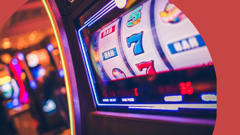 Close up of a slot machine in Las Vegas.