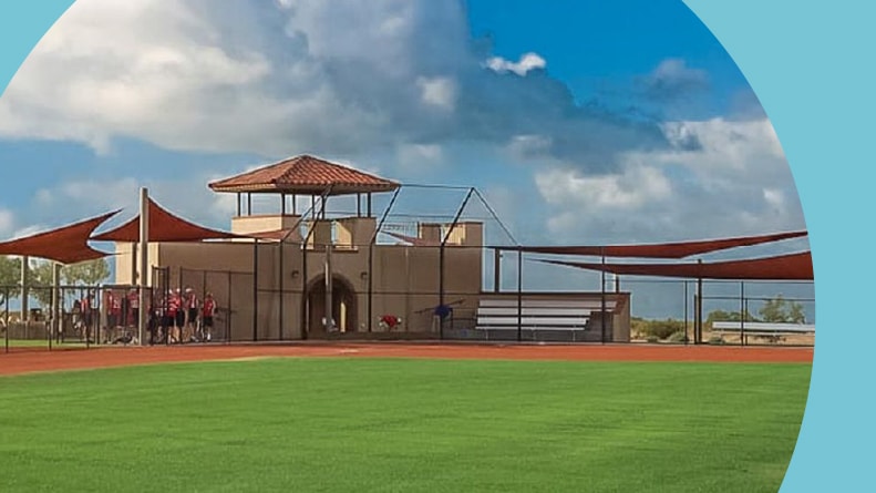 The softball field at Sun City Festival in Buckeye, Arizona.