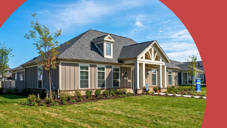 Exterior view of a home at Centennial of Brownsburg in Brownsburg, Indiana.