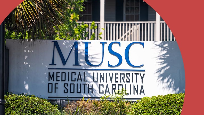 The sign for the Medical University of South Carolina (MUSC) in Charleston, South Carolina.