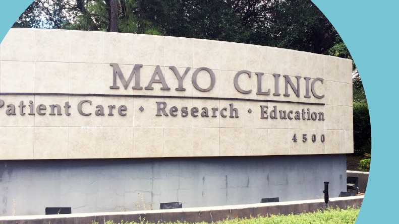 The entrance to the Jacksonville campus of the world famous Mayo Clinic.