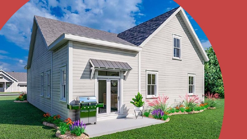 Rendering of an exterior view of a home at The Cottages at Carolina Park in Mt. Pleasant, South Carolina.