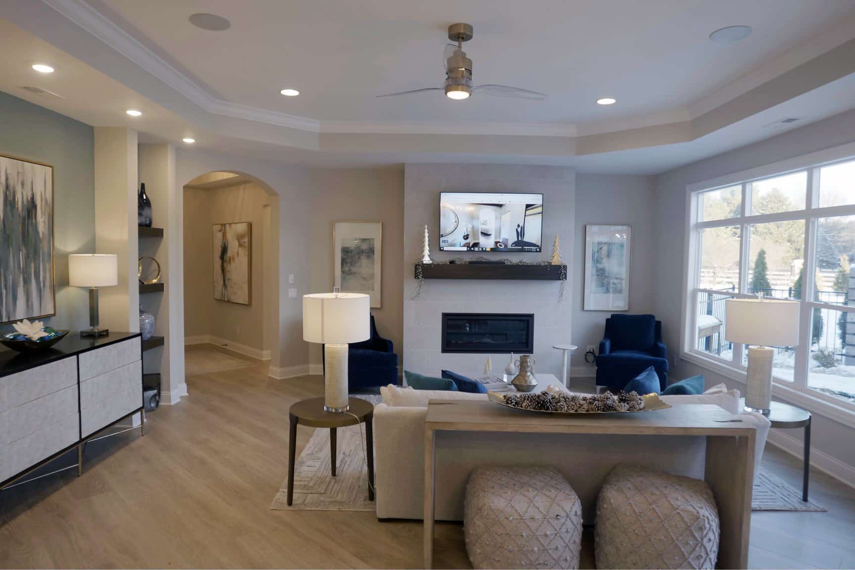 Spacious living area with modern design