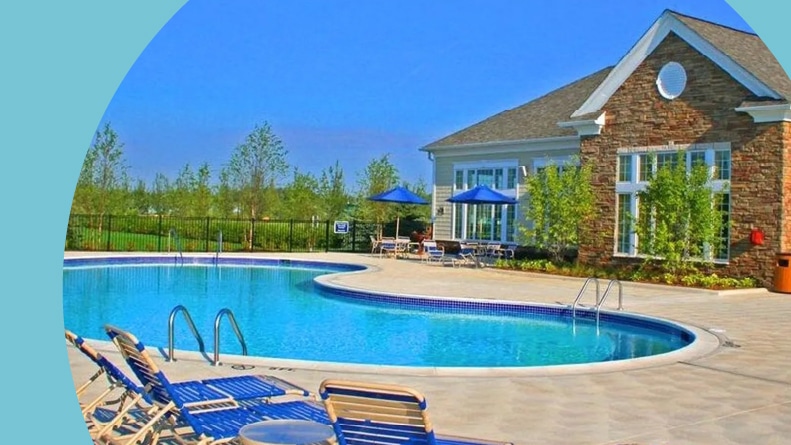 The outdoor pool at Bridgewater in Brownstown, Michigan.