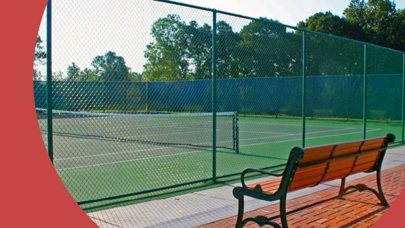 The tennis courts at Bridgewater in Brownstown, Michigan.