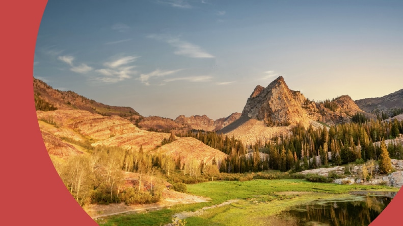 Lake Blanche and a nearby hiking trail outside Salt Lake City, Utah.