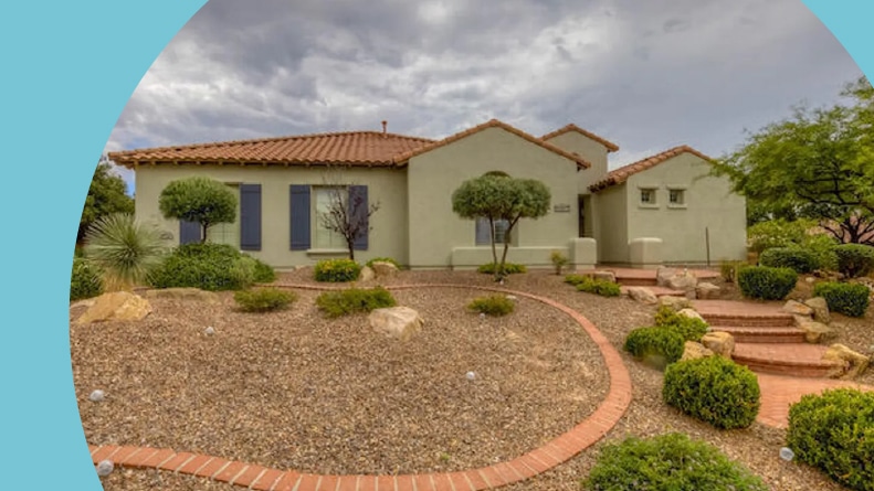 Exterior view of home at The Preserve at SaddleBrooke in Tucson, Arizona.