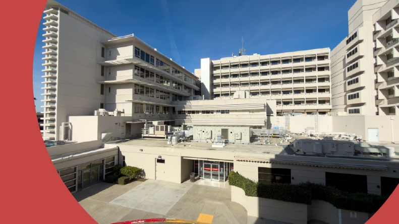 Exterior view of the UC Davis Downtown Hospital in Sacramento, California.