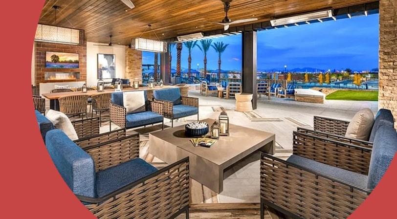 A lounge area at Trilogy in Summerlin in Las Vegas, Nevada.