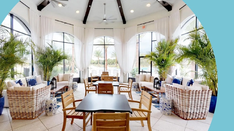 A lounge area at Four Seasons at Orlando in Kissimmee, Florida.