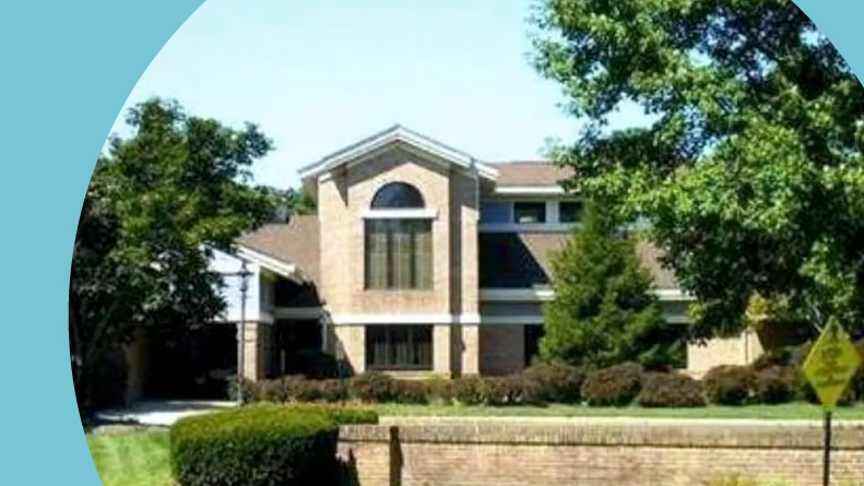 Exterior view of the clubhouse at Leisure Village West in Manchester, New Jersey.
