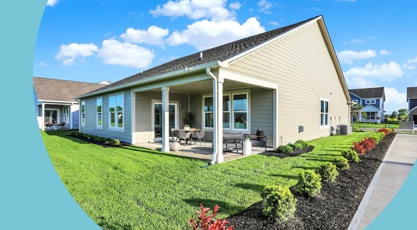 Exterior view of a home in Summerton, an active adult community in McCordsville, Indiana.
